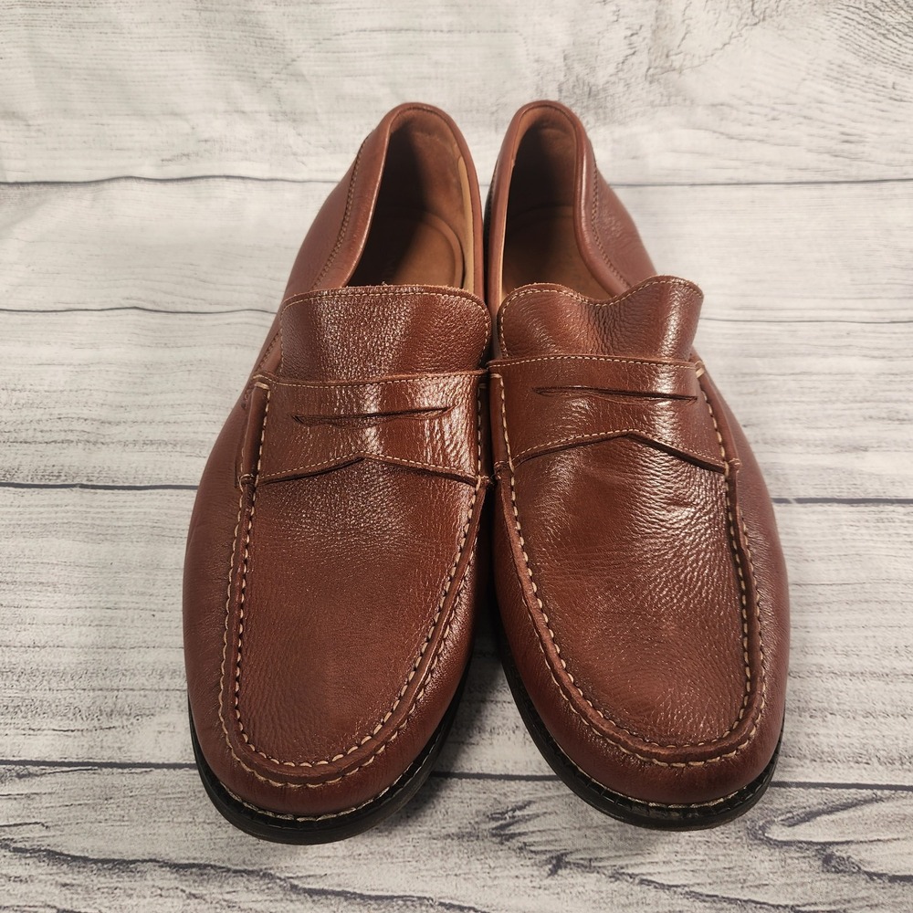 Donald Pliner Miles Men's Size 11.5 M Soft Tumble Leather Loafers Brown Cognac - Picture 3 of 9